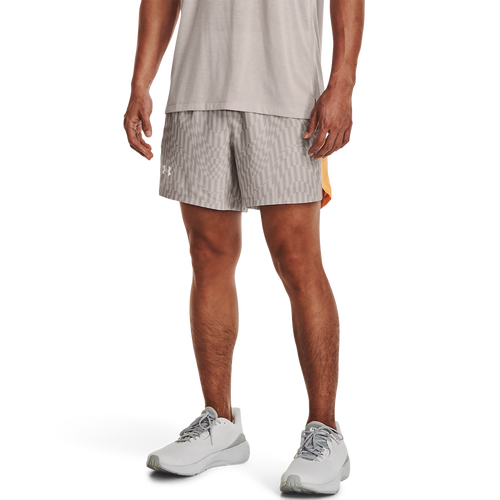 

Under Armour Mens Under Armour 5Printed Launch Stretch Woven Run Short - Mens Ghost Gray/Orange Ice/Reflective Size XL
