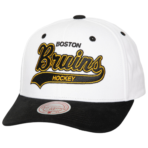 

Mitchell & Ness Mens Boston Bruins Mitchell & Ness Bruins Tail Sweep Pro Vintage Snapback - Mens White/Black Size One Size