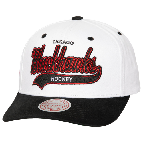 Mitchell & Ness Mens Chicago Blackhawks  Blackhawks Tail Sweep Pro Snapback In White/black