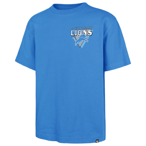 47 Brand Mens Detroit Lions NFL Detroit Lions Bar Short Sleeve T-Shirt - - Blue Raz