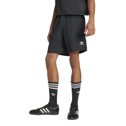 Men's - adidas Essential Woven Cargo Shorts  - Black/White