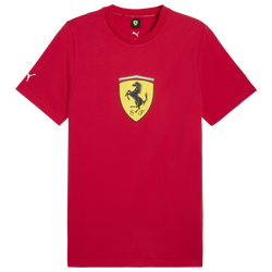 Men's - PUMA Ferrari Race Colored Big Shield T-Shirt  - Rosso Corsa/Yellow