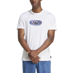 Men's - adidas Originals 90s Swirl Logo T-Shirt - Blue/White