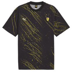 Men's - PUMA Ferrari Race Color S AOP T-Shirt  - Black/Yellow