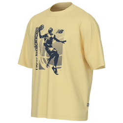 Men's - New Balance Hoops Graphic Vintage T-Shirt  - Parchment Yellow