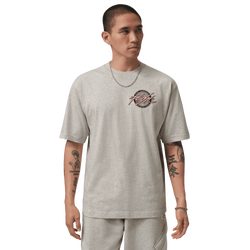 Men's - Jordan Flight Short Sleeve Crew  - Grey Heather/Grey Heather