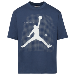 Pour hommes - Jordan Haut à col ras du cou à manches courtes à imprimé JM Blur - Bleu escadron/Blanc