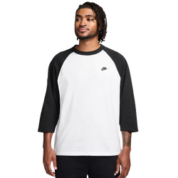 Men's - Nike Club 3/4 Raglan Top  - Black/White