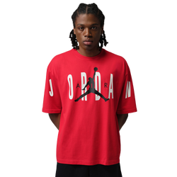 Men's - Jordan Stretch Oversized Short Sleeve Crew  - Red