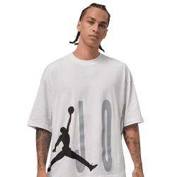 Men's - Jordan Torso Stretch Oversized Short Sleeve Crew  - White/Black/Wolf Grey