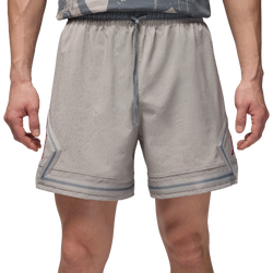 Men's - Jordan Dri-FIT Woven Diamond Shorts GEL ASW  - Medium Grey/Gym Red