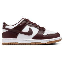 Girls' Grade School - Nike Dunk Low BU  - White/Red/Brown
