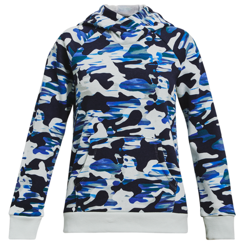 

Girls Under Armour Under Armour Rival Fleece Printed Hoodie - Girls' Grade School Midnight Navy/Opal Green/Versa Blue Size M