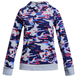 Girls' Grade School - Under Armour Rival Fleece Printed Hoodie - Bauhaus Blue/Oxford Blue/Pink Punk