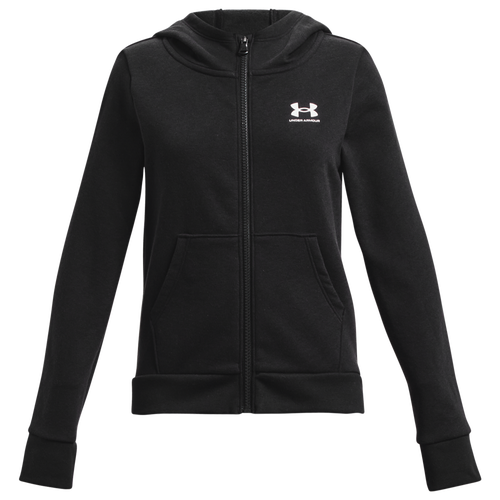

Girls Under Armour Under Armour Rival Fleece Full-Zip Hoodie - Girls' Grade School Black/White Size L