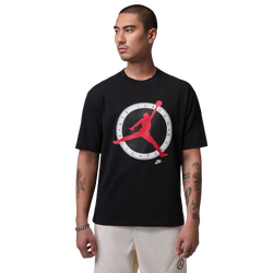 Men's - Jordan Flight Club Short Sleeve Crew  - Black/Red