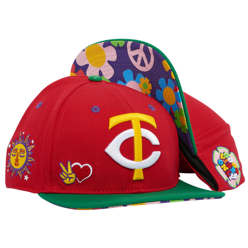 

Pro Standard Pro Standard Twins Peace & Love Snapback Hat - Adult Red Size One Size