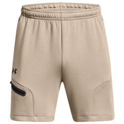 Men's - Under Armour Unstoppable Fleece Shorts - Beige/Black