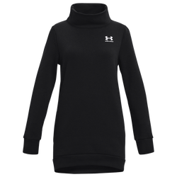 Girls' Grade School - Under Armour Rival Fleece Funnel Tunic - Black/White