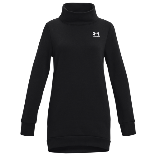 Shop Under Armour Girls   Rival Fleece Funnel Tunic In Black/white