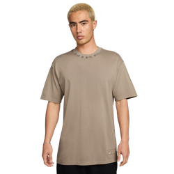 Men's - Nike NSW T Shirt OC Collar Print  - Tan/Tan