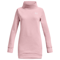 Girls' Grade School - Under Armour Rival Fleece Funnel Tunic - Prime Pink/White