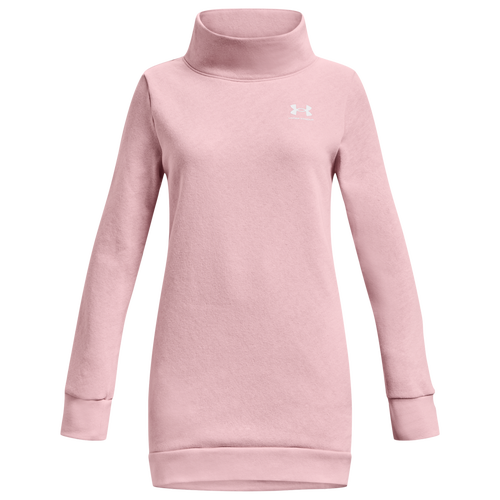 

Girls Under Armour Under Armour Rival Fleece Funnel Tunic - Girls' Grade School Prime Pink/White Size L