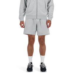Men's - New Balance Sport Essentials Fleece 7" Shorts  - Grey/White