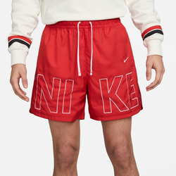 Men's - Nike Woven Monogram Flow Shorts  - Red/White
