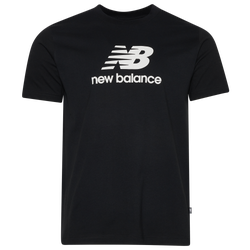Men's - New Balance Essential Stacked Logo T-Shirt  - Black/White