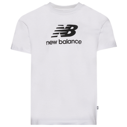 Men's - New Balance Essential Stacked Logo T-Shirt  - White/Black