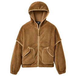 Women's - UGG Mariella Fluff Full-Zip Hoodie - Brown/Chestnut