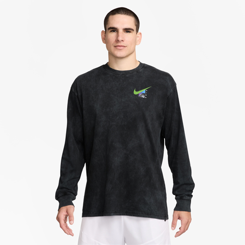 Nike Men s Max90 Long Sleeve Basketball T Shirt Black Cotton