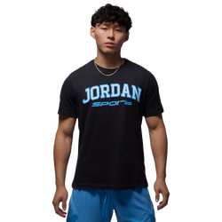 Men's - Jordan Sport Arch Short Sleeve Crew  - Black/Legend Blue