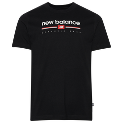 Men's - New Balance Logo Stripe T-Shirt  - Black/White