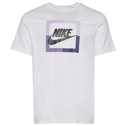Men's - Nike Futura Block T-Shirt  - White/Purple