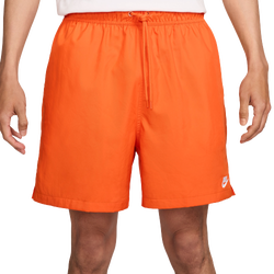 Men's - Nike Club Flow Shorts  - Safety Orange/White