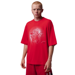 Men's - Jordan Flight Essential Oversized Short Sleeve GFX Crew  - Red/Red
