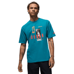 Men's - Jordan Reissue Graphic Short Sleeve Crew  - Green Abyss/Red