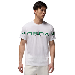 Men's - Jordan Air Stretch Short Sleeve Crew  - White/Black/Pine Green