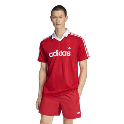Men's - adidas Archive Collar Engineered Jersey  - Red/White