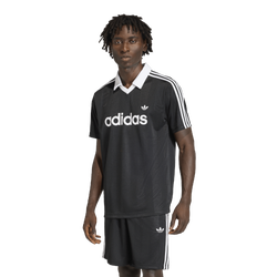 Men's - adidas Archive Collar Engineered Jersey  - Black/White