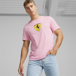 Men's - PUMA Ferrari Race Big Shield T-Shirt - Yellow/Pink Lilac