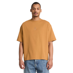 Men's - Timberland Heavyweight Short Sleeve T-shirt  - Beige/Brown