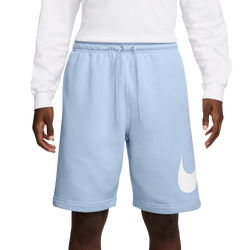 Men's - Nike Solo Swoosh Fleece Shorts  - Blue/White