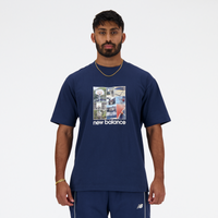 New Balance Men s Hoops Graphic T Shirt Blue Size L