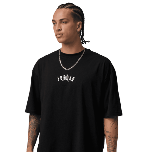 Jordan Mens Back Stretch Oversized Short Sleeve Crew - - Black / Wolf Grey
