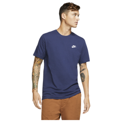 Men's - Nike NSW Club Short Sleeve T-Shirt  - Midnight Navy/White