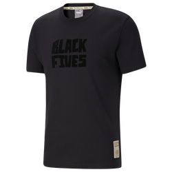 Men's - PUMA Black 5S Short Sleeve Tee - Black