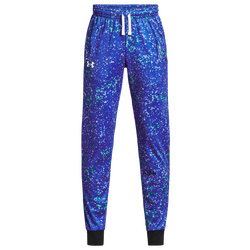 Boys' Grade School - Under Armour Pennant Speckle Track Pants - White/Versa Blue